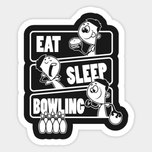 Eat Sleep Bowling - Bowling Ball Pins Gift print Sticker